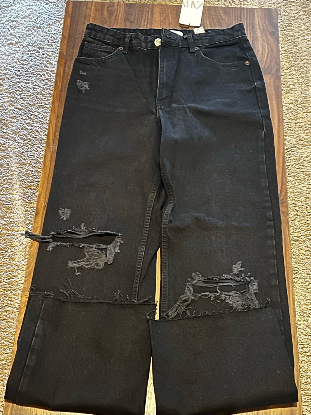 Zara Black Distressed Jeans